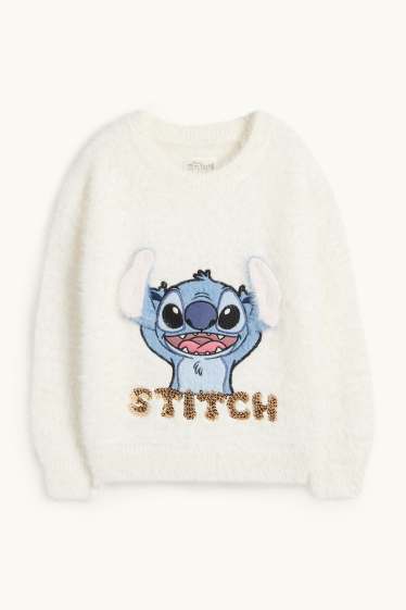 Enfants filles - Lilo & Stitch - pull - blanc crème
