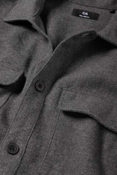 Herren - Hemd - Relaxed Fit - Kent - dunkelgrau