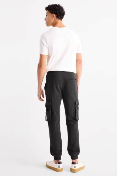 Pánské - Cargo teplákové kalhoty - tmavošedá