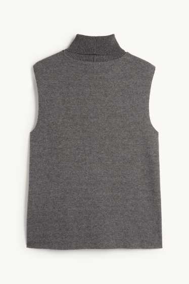 Femmes - Haut à col roulé - gris chiné