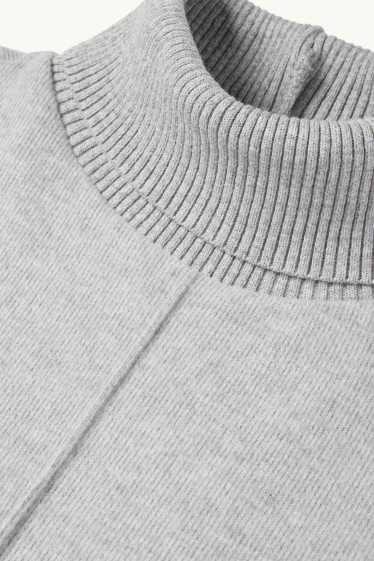 Dames - Top met rolkraag - licht grijs-mix