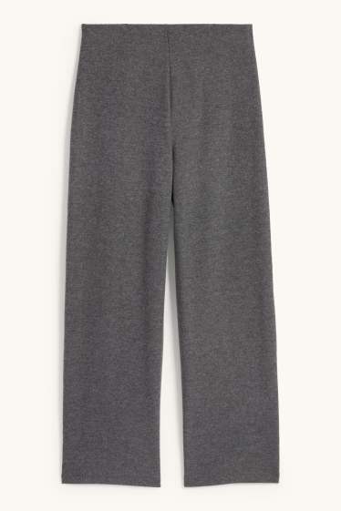 Women - Knitted joggers - gray-melange