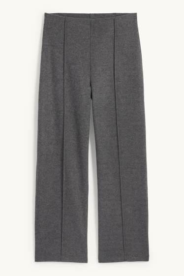 Women - Knitted joggers - gray-melange