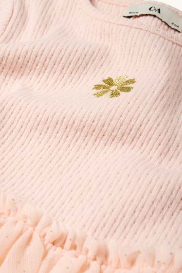 Kinderen: meisjes - Bloemen - jurk - koraal