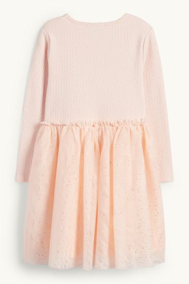 Kinderen: meisjes - Bloemen - jurk - koraal