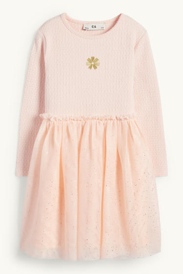 Kinderen: meisjes - Bloemen - jurk - koraal