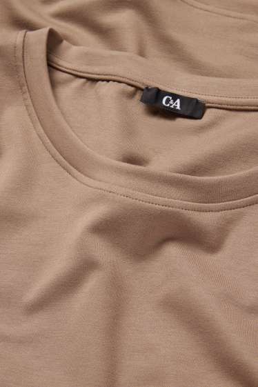 Women - Long sleeve top - relaxed fit - beige