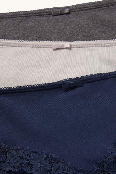 Dames - Set van 3 - hipster - donkerblauw