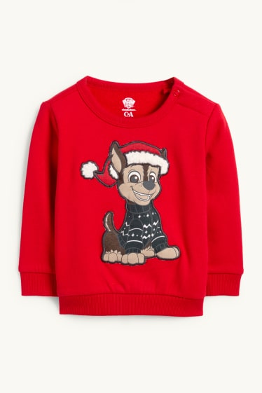 Baby Jungen - PAW Patrol - Chase - Baby-Weihnachts-Outfit - 2 teilig - rot / grau