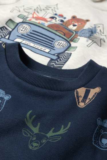 Kinder Buben - Multipack 2er - Waldtiere - Hoodie und Sweatshirt - dunkelblau