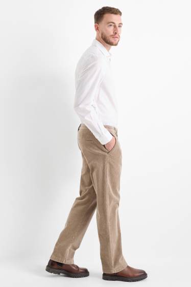 Uomo - Pantaloni chino in velluto - regular fit - beige