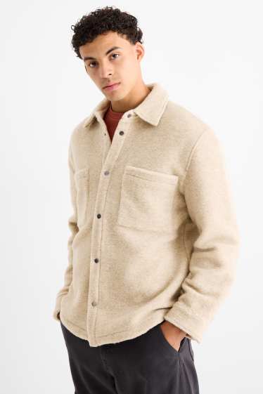 Hommes - Veste-chemise - relaxed fit - beige