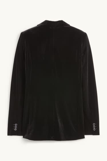 Dona - Blazer llarg de vellut - regular fit - negre