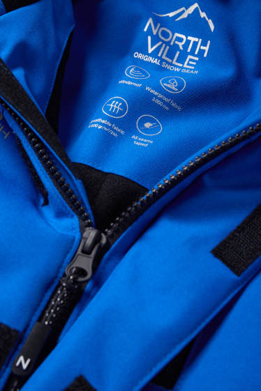 Kinder Jungen - Skianzug mit Kapuze - wasserdicht - blau