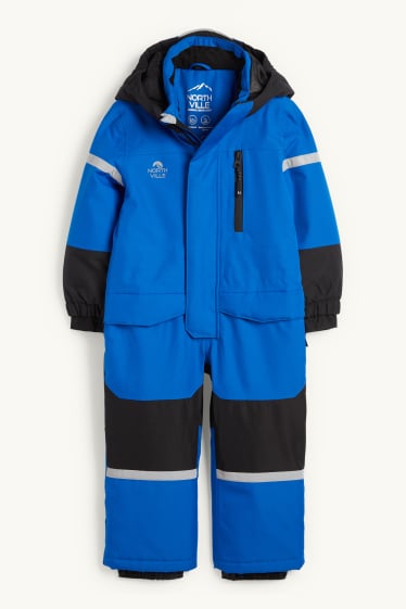 Kinder Jungen - Skianzug mit Kapuze - wasserdicht - blau
