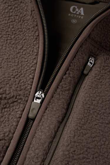 Home - Jaqueta de teixit polar - marró