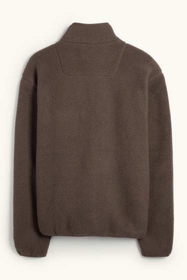 Home - Jaqueta de teixit polar - marró