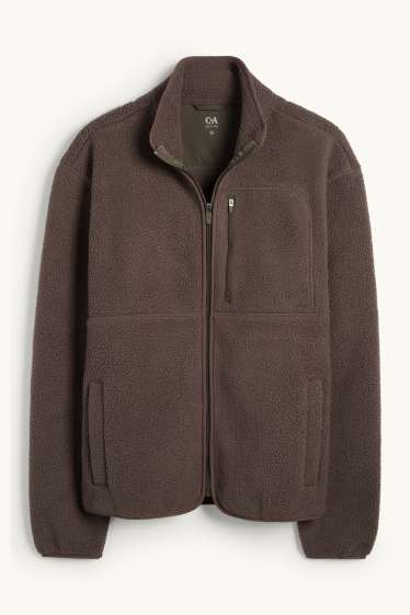 Home - Jaqueta de teixit polar - marró