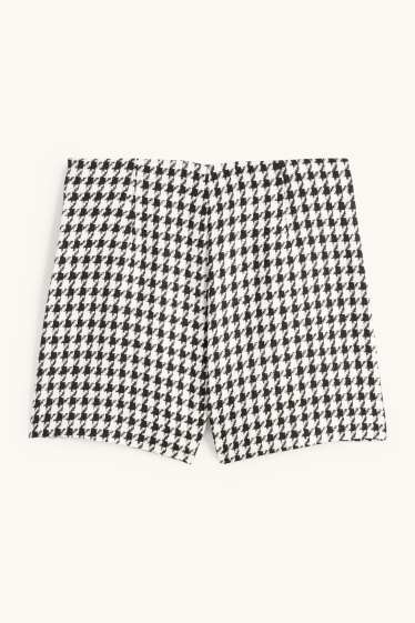 Femmes - Short - high waist - à carreaux - noir / blanc