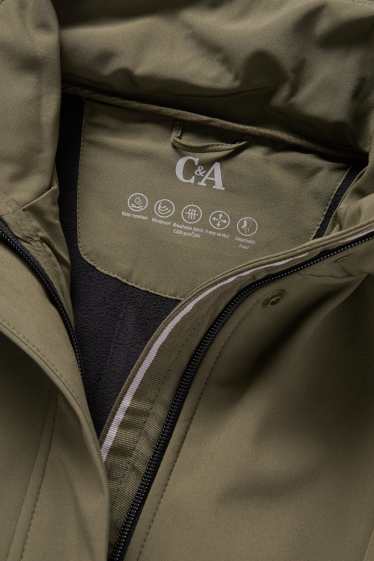 Femmes - Veste à coquille souple avec capuche - finition déperlante - 4 Way Stretch - vert