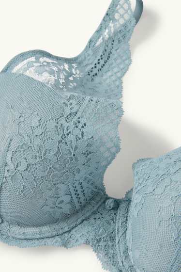 Women - Underwire bra - PLUNGE - padded - turquoise