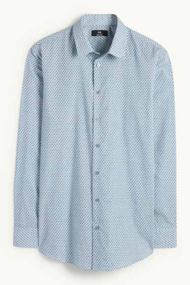 Bărbați - Set - pulover cu decolteu în V și cămașă office - 2 piese - albastru închis