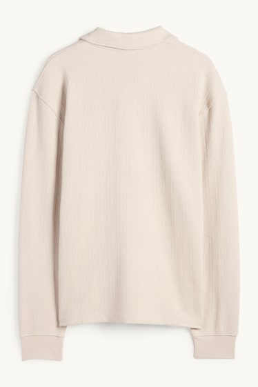 Home - Polo - relaxed fit - texturat - beix