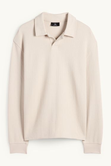 Home - Polo - relaxed fit - texturat - beix