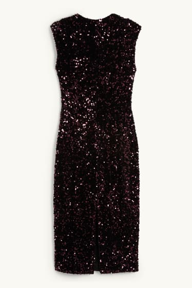 Women - Sequin bodycon dress - bordeaux