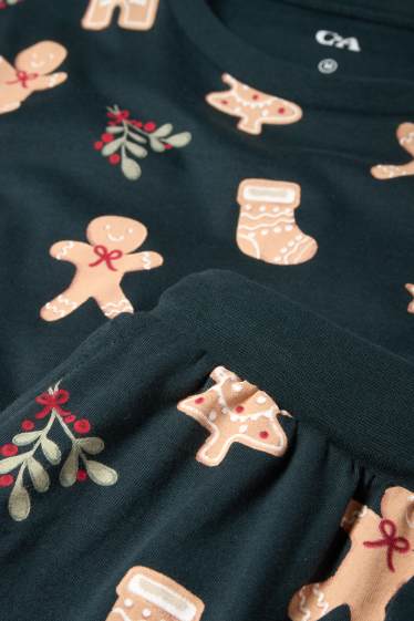 Men - Mini Me - men’s Christmas pyjamas - patterned - dark green