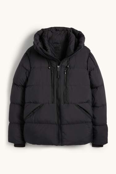 Hombre - Chaqueta acolchada con capucha - negro