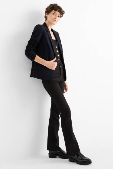 Femmes - Bootcut jean - mid waist - fines rayures - jean gris foncé