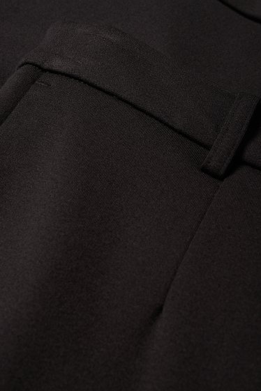 Women - Cloth trousers - high waist - tapered fit - black