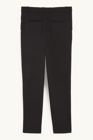 Women - Cloth trousers - high waist - tapered fit - black