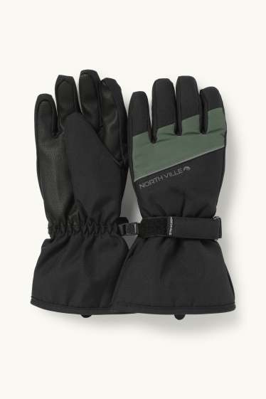 Nen - Guants d'esquí - impermeables - verd fosc / negre