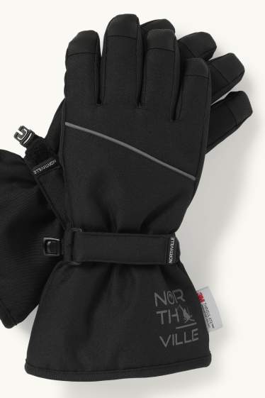 Kinder Buben - Ski-Handschuhe - wasserdicht - schwarz