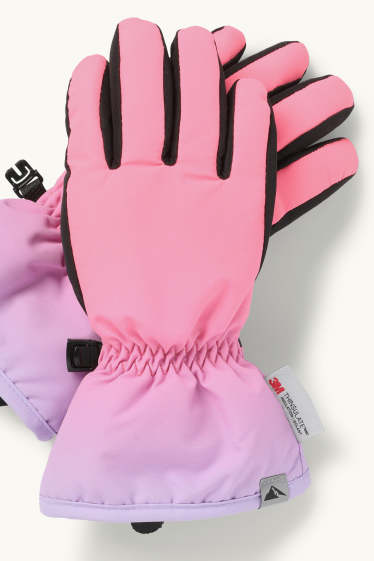 Nena - Guants d'esquí - impermeables - estampats - negre/rosa