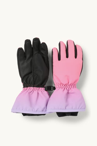 Nena - Guants d'esquí - impermeables - estampats - negre/rosa