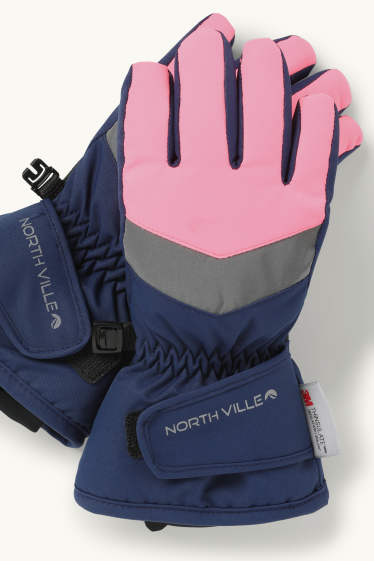 Nena - Guants d'esquí - impermeables - rosa / blau fosc