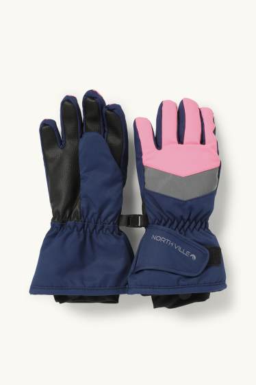 Nena - Guants d'esquí - impermeables - rosa / blau fosc