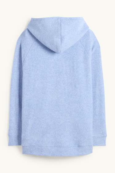 Femmes - Pull à capuche en éponge - bleu clair