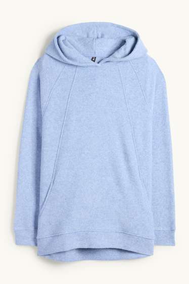 Femmes - Pull à capuche en éponge - bleu clair