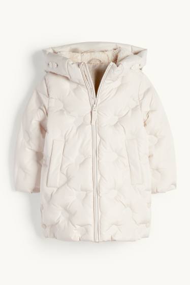 Nena - Jaqueta embuatada amb caputxa - repel·lent a l'aigua - beix clar