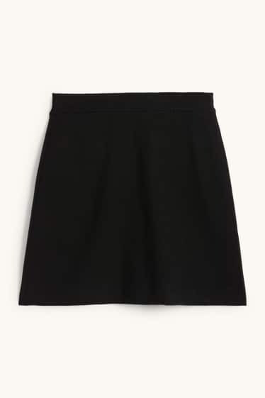 Dames - Gebreide rok - zwart