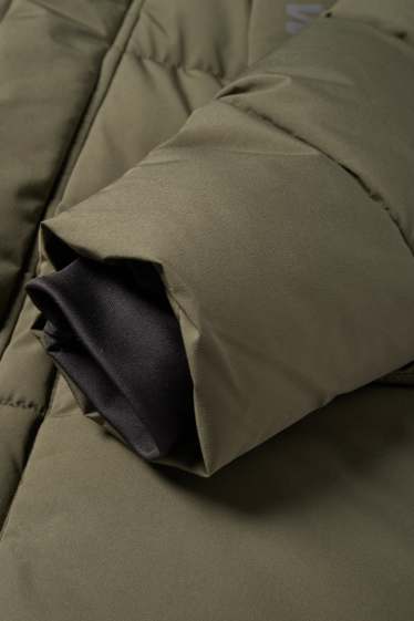 Enfants garçons - Doudoune à capuche - finition déperlante - kaki