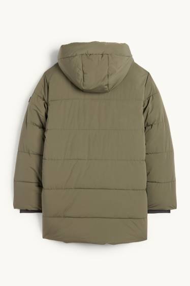 Enfants garçons - Doudoune à capuche - finition déperlante - kaki