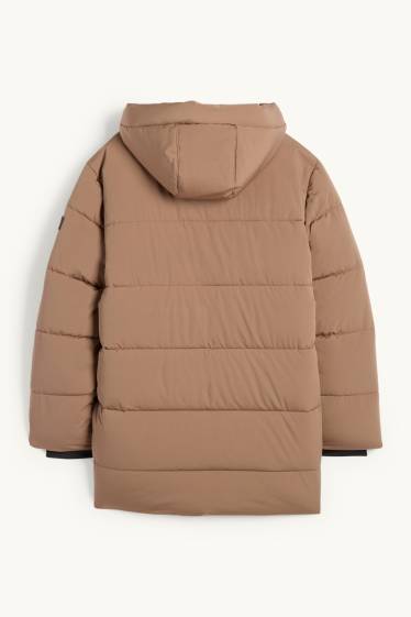 Enfants garçons - Doudoune à capuche - finition déperlante - marron