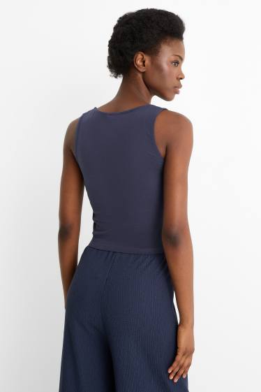 Dámské - Krátký top - tmavomodrá