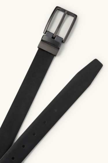 Heren - Omkeerbare riem - imitatieleer - donkerbruin