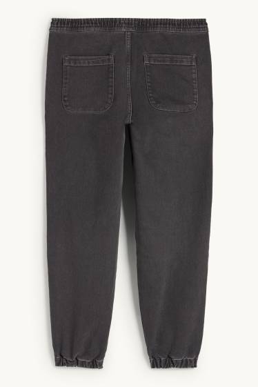 Men - Denim joggers - black